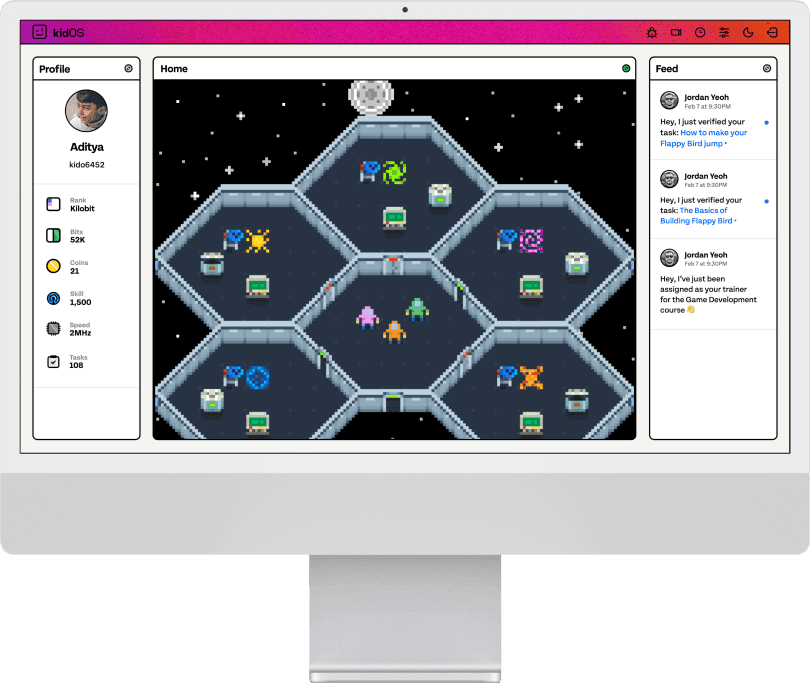 kidOS platform dashboard