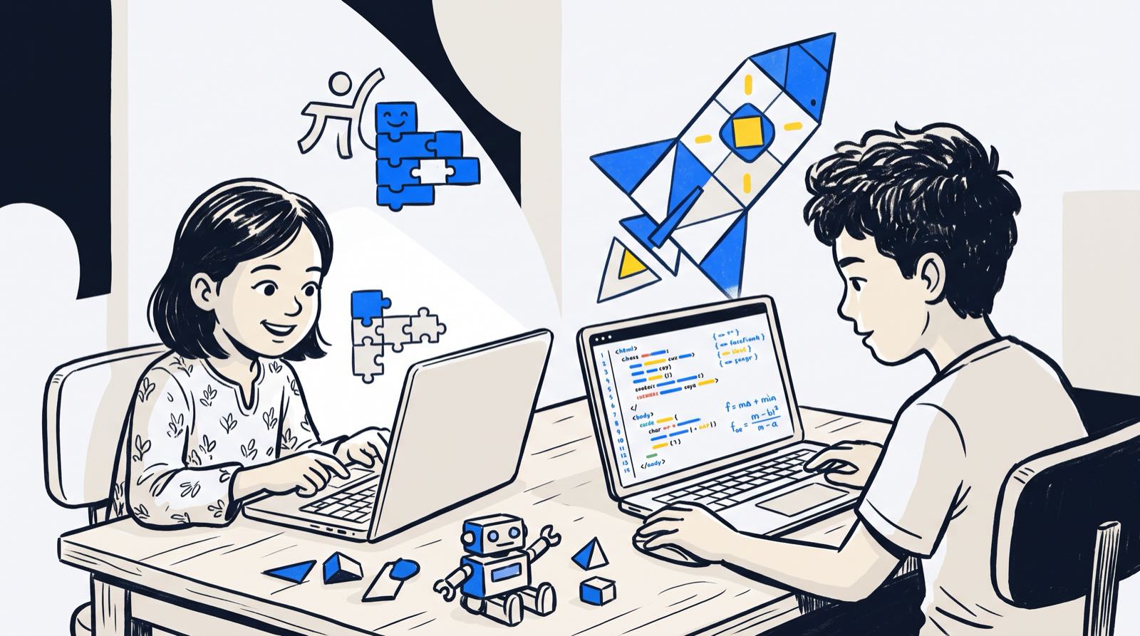 Two Kids, Five Years Apart: Can Siblings Learn Coding and AI Together?