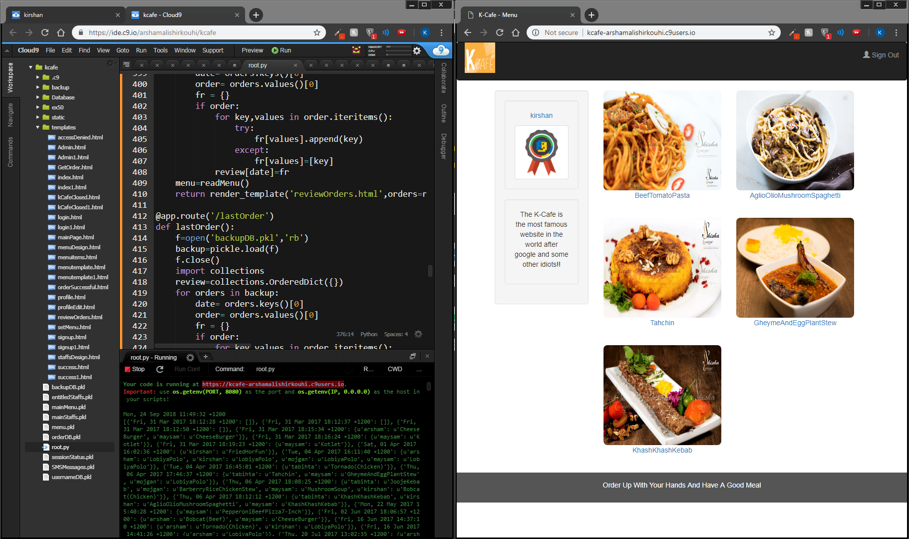 K-Cafe App by Arsham Shirkouhi